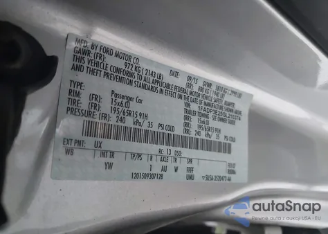 2016 Ford Focus S из США, поврежденный, VIN 1FADP3E25GL210374